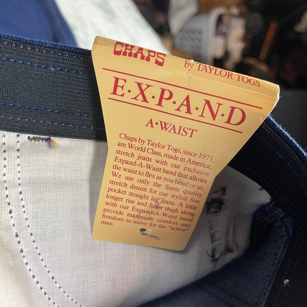 NWT Chaps by Taylor Togs Expand-A-Waist Stretch Jeans Blue 36x30 Made in USA - Picture 6 of 11